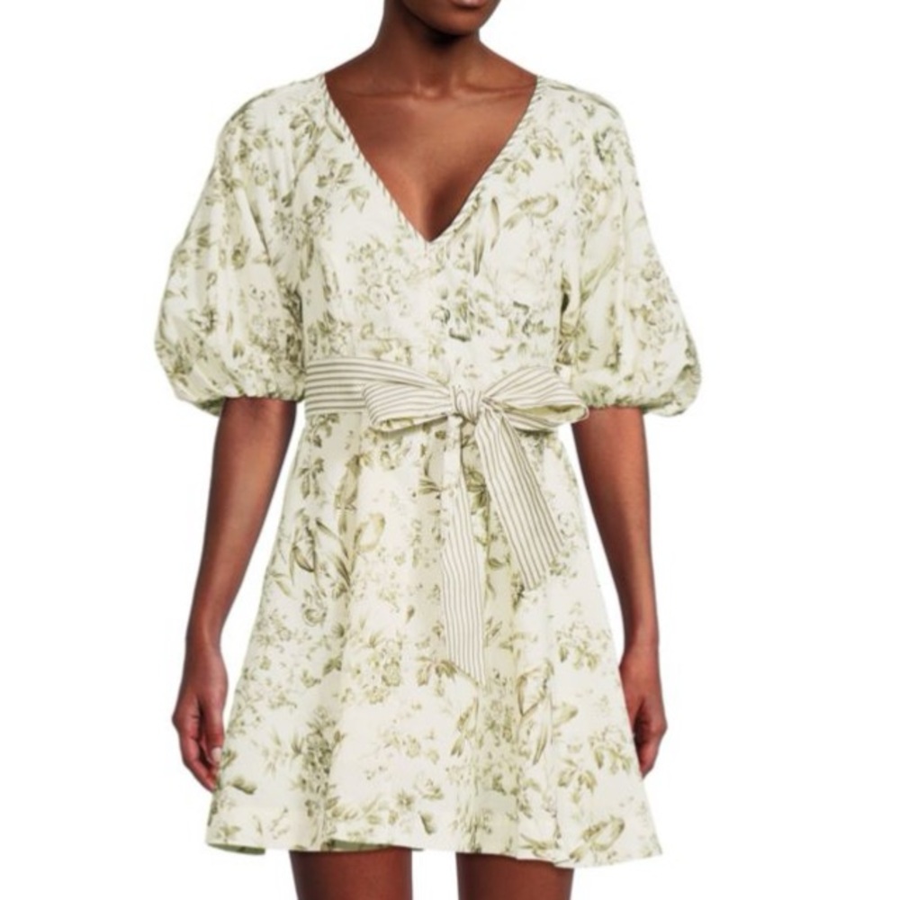 Caara Mika Floral Puff Sleeve Mini Dress
